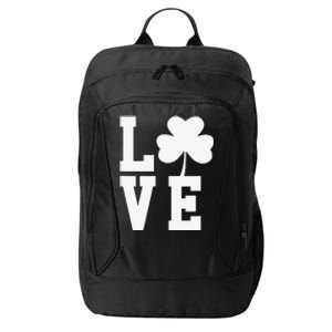 LOVE Shamrock Clover Saint Patrick's Day City Backpack