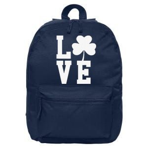 LOVE Shamrock Clover Saint Patrick's Day 16 in Basic Backpack