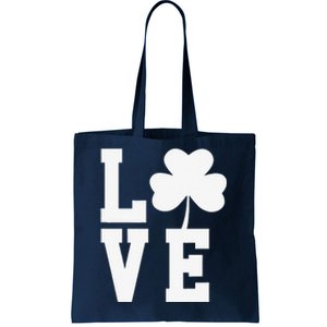 LOVE Shamrock Clover Saint Patrick's Day Tote Bag