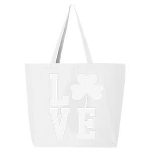 LOVE Shamrock Clover Saint Patrick's Day 25L Jumbo Tote