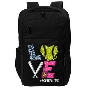 Love Softball Coach Player Softball Life Impact Tech Backpack