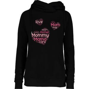 Love Shape Cloud Mother's Day Womens Funnel Neck Pullover Hood