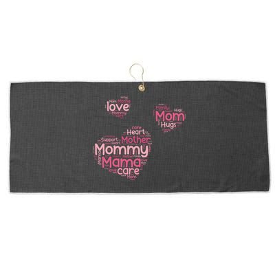 Love Shape Cloud Mother's Day Large Microfiber Waffle Golf Towel