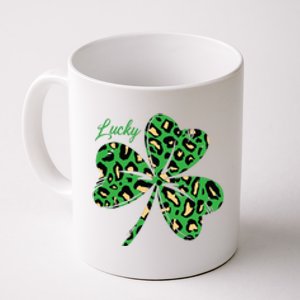 Lucky Shamrock Cheetah Pattern St Patricks Day Coffee Mug