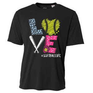 Love Softball Coach Player Softball Life Teen Cooling Performance Crew T-Shirt