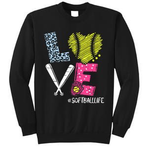 Love Softball Coach Player Softball Life Teen Sweatshirt