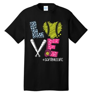 Love Softball Coach Player Softball Life Teen Tall T-Shirt