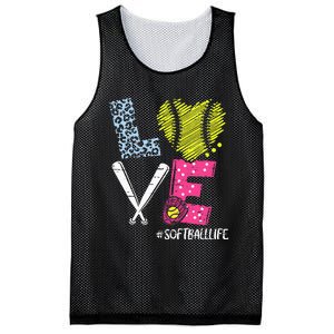 Love Softball Coach Player Softball Life Teen Mesh Reversible Basketball Jersey Tank