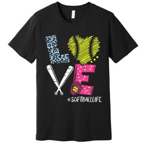 Love Softball Coach Player Softball Life Teen Premium T-Shirt