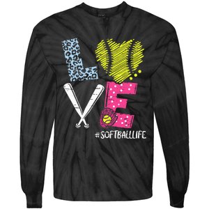 Love Softball Coach Player Softball Life Teen Tie-Dye Long Sleeve Shirt