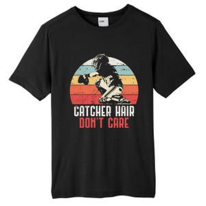 Love Softball Catcher Hair DonT Care Fun Gift Design Meaningful Gift Tall Fusion ChromaSoft Performance T-Shirt