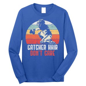 Love Softball Catcher Hair DonT Care Fun Gift Design Meaningful Gift Long Sleeve Shirt