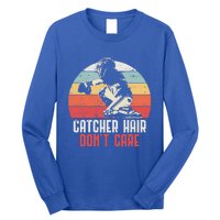 Love Softball Catcher Hair DonT Care Fun Gift Design Meaningful Gift Long Sleeve Shirt