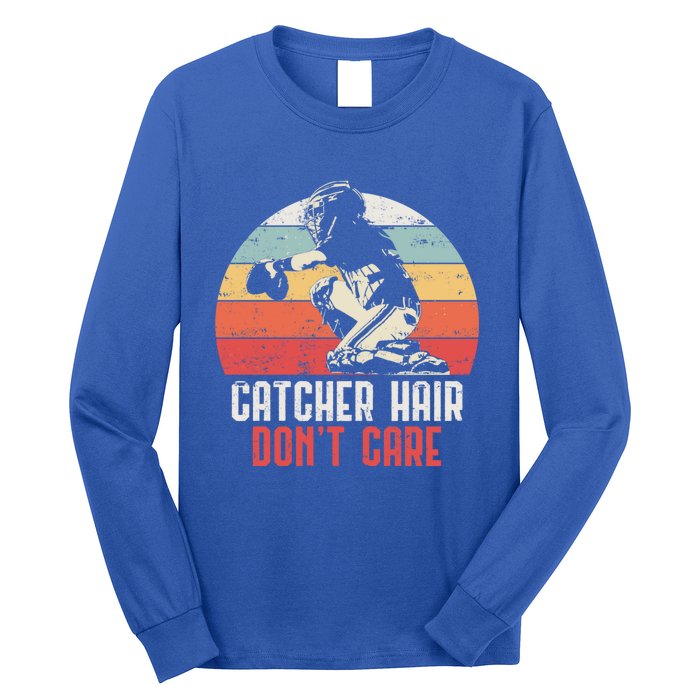 Love Softball Catcher Hair DonT Care Fun Gift Design Meaningful Gift Long Sleeve Shirt