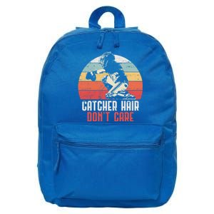 Love Softball Catcher Hair DonT Care Fun Gift Design Meaningful Gift 16 in Basic Backpack