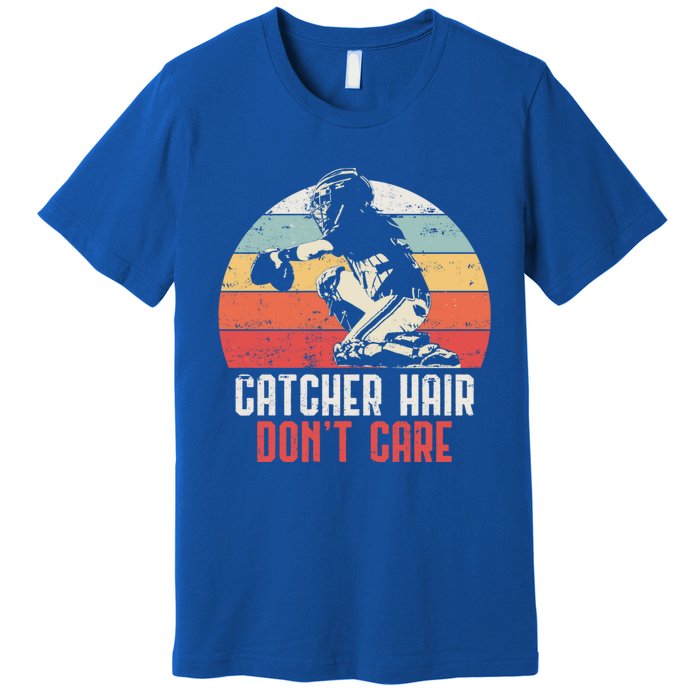 Love Softball Catcher Hair DonT Care Fun Gift Design Meaningful Gift Premium T-Shirt