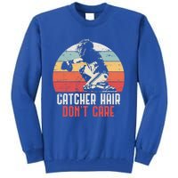 Love Softball Catcher Hair DonT Care Fun Gift Design Meaningful Gift Tall Sweatshirt