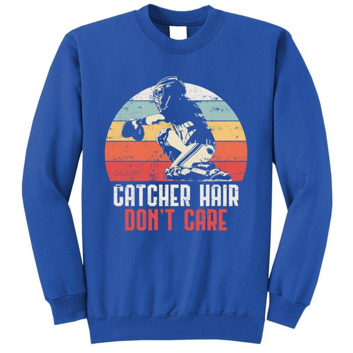 Love Softball Catcher Hair DonT Care Fun Gift Design Meaningful Gift Tall Sweatshirt