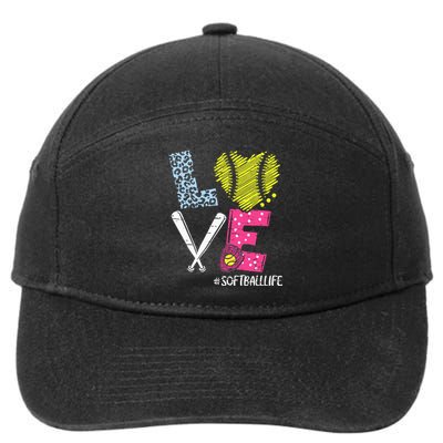 Love Softball Coach Player Softball Life 7-Panel Snapback Hat