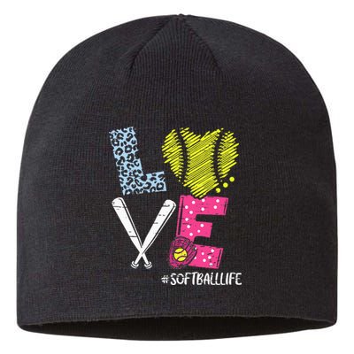 Love Softball Coach Player Softball Life Sustainable Beanie