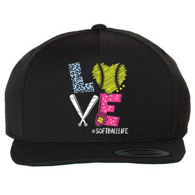 Love Softball Coach Player Softball Life Wool Snapback Cap