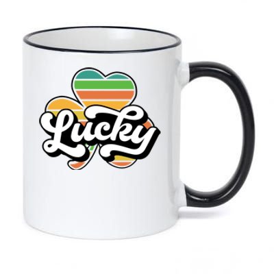 Lucky Sign Clover Leaf St Patricks Day 11oz Black Color Changing Mug