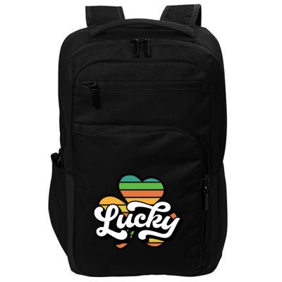 Lucky Sign Clover Leaf St Patricks Day Impact Tech Backpack