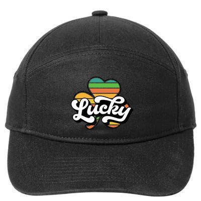 Lucky Sign Clover Leaf St Patricks Day 7-Panel Snapback Hat