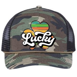 Lucky Sign Clover Leaf St Patricks Day Retro Rope Trucker Hat Cap