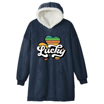 Lucky Sign Clover Leaf St Patricks Day Hooded Wearable Blanket