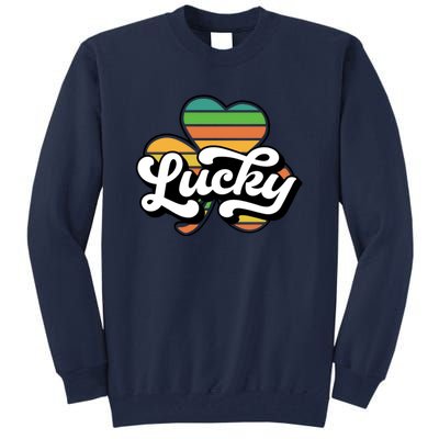 Lucky Sign Clover Leaf St Patricks Day Tall Sweatshirt