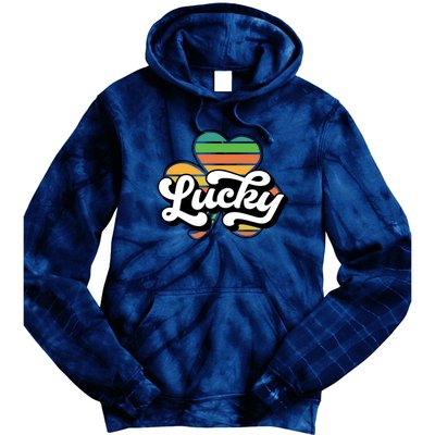 Lucky Sign Clover Leaf St Patricks Day Tie Dye Hoodie