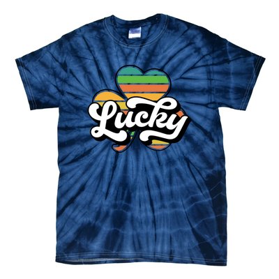 Lucky Sign Clover Leaf St Patricks Day Tie-Dye T-Shirt