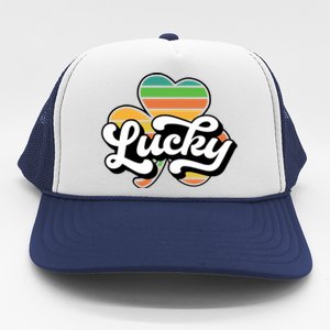 Lucky Sign Clover Leaf St Patricks Day Trucker Hat