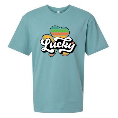 Lucky Sign Clover Leaf St Patricks Day Sueded Cloud Jersey T-Shirt