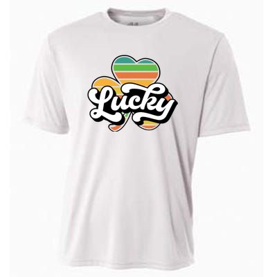 Lucky Sign Clover Leaf St Patricks Day Cooling Performance Crew T-Shirt