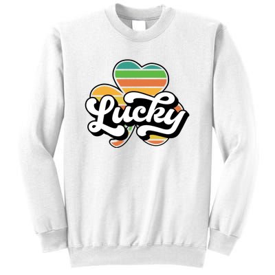 Lucky Sign Clover Leaf St Patricks Day Sweatshirt