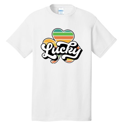 Lucky Sign Clover Leaf St Patricks Day Tall T-Shirt