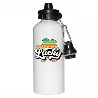 Lucky Sign Clover Leaf St Patricks Day Aluminum Water Bottle