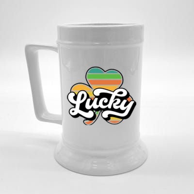 Lucky Sign Clover Leaf St Patricks Day Beer Stein