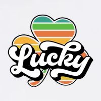 Lucky Sign Clover Leaf St Patricks Day Button