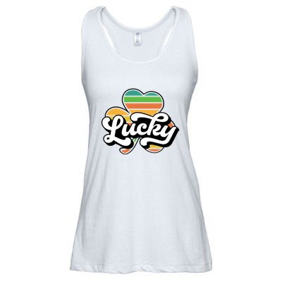Lucky Sign Clover Leaf St Patricks Day Ladies Essential Flowy Tank