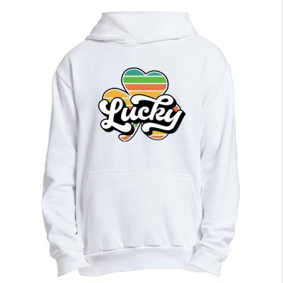 Lucky Sign Clover Leaf St Patricks Day Urban Pullover Hoodie