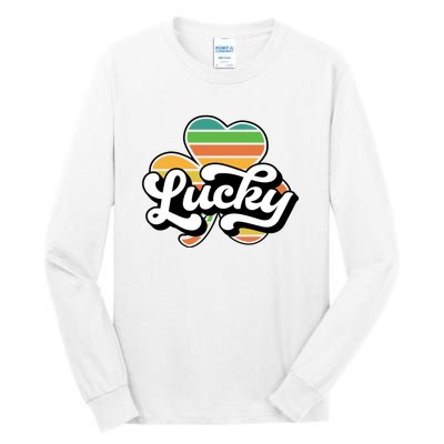 Lucky Sign Clover Leaf St Patricks Day Tall Long Sleeve T-Shirt