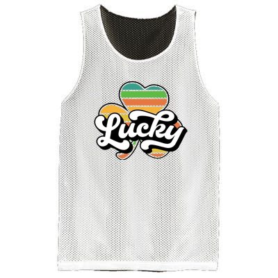 Lucky Sign Clover Leaf St Patricks Day Mesh Reversible Basketball Jersey Tank