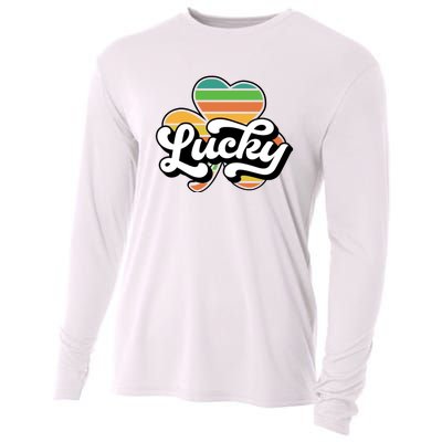 Lucky Sign Clover Leaf St Patricks Day Cooling Performance Long Sleeve Crew