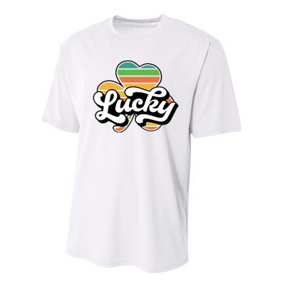 Lucky Sign Clover Leaf St Patricks Day Performance Sprint T-Shirt