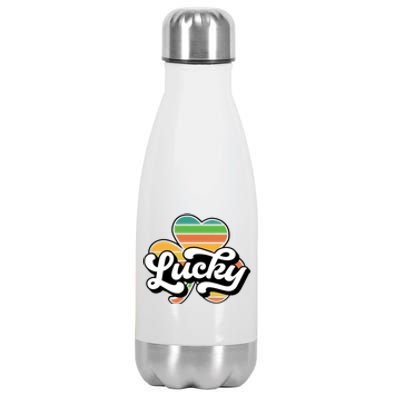 Lucky Sign Clover Leaf St Patricks Day Stainless Steel Insulated Water Bottle