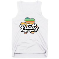 Lucky Sign Clover Leaf St Patricks Day Tank Top