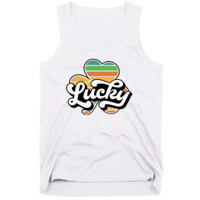 Lucky Sign Clover Leaf St Patricks Day Tank Top